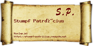 Stumpf Patrícius névjegykártya